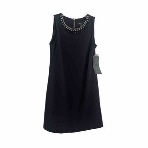 RN Studio by Ronni Nicole Black Embellished Sleeveless Shift Dress NEW